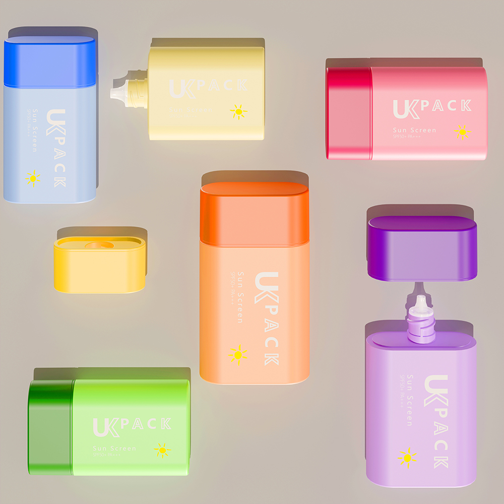 30ml 50ml sunscreen bottle orange sunscreen bottle sunscreen yellow bottle PE sunscreen bottle 2025 new item