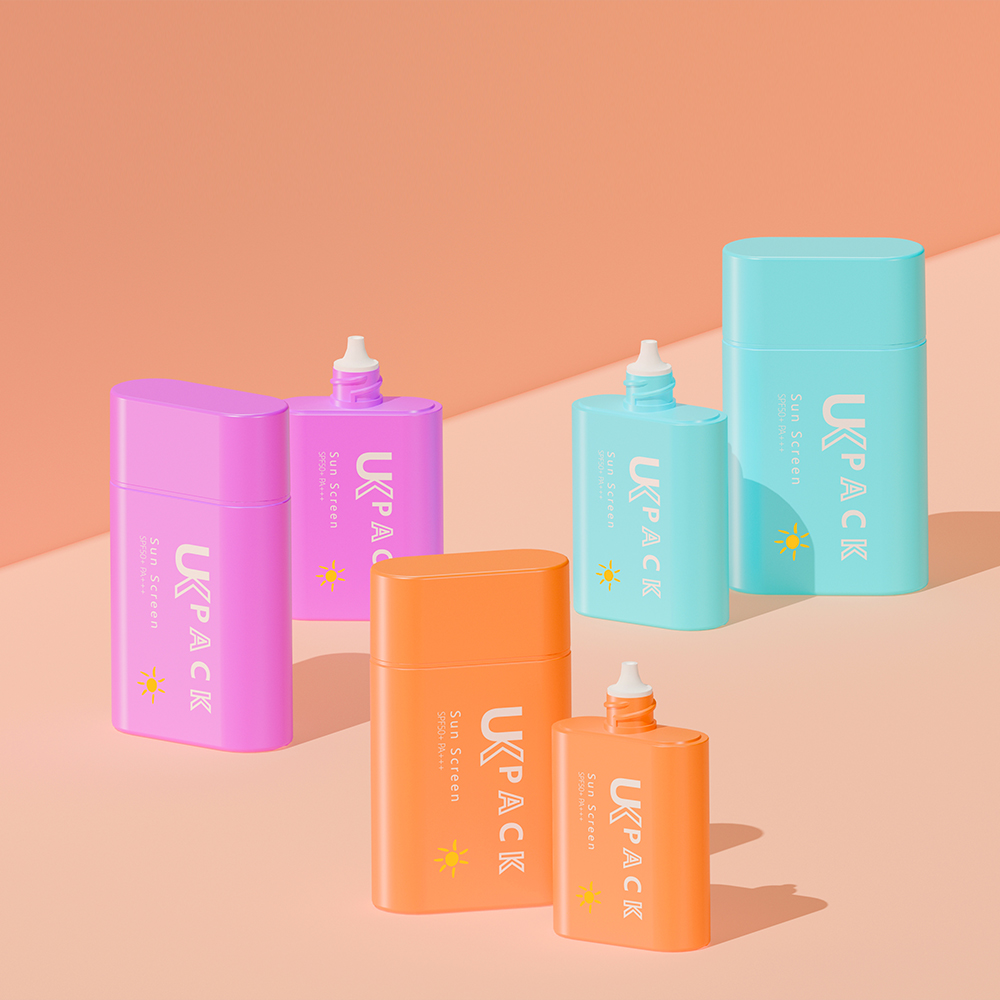 30ml 50ml sunscreen bottle orange sunscreen bottle sunscreen yellow bottle PE sunscreen bottle 2025 new item