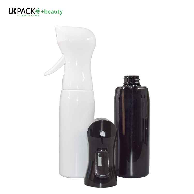 300ml Customized 24mm Caliber PP Pump PET Bottle Magnetic Hair Spray Pump Bottle UK16-6