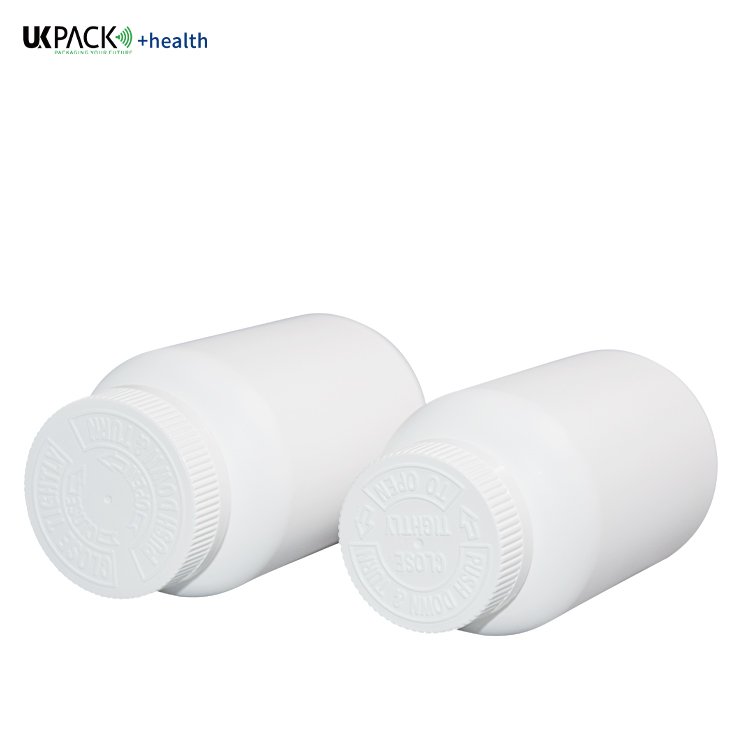 400g / 500g / 750g Customized Color And Logo Health Bottle HDPE Medicine VC Bottle UKH17