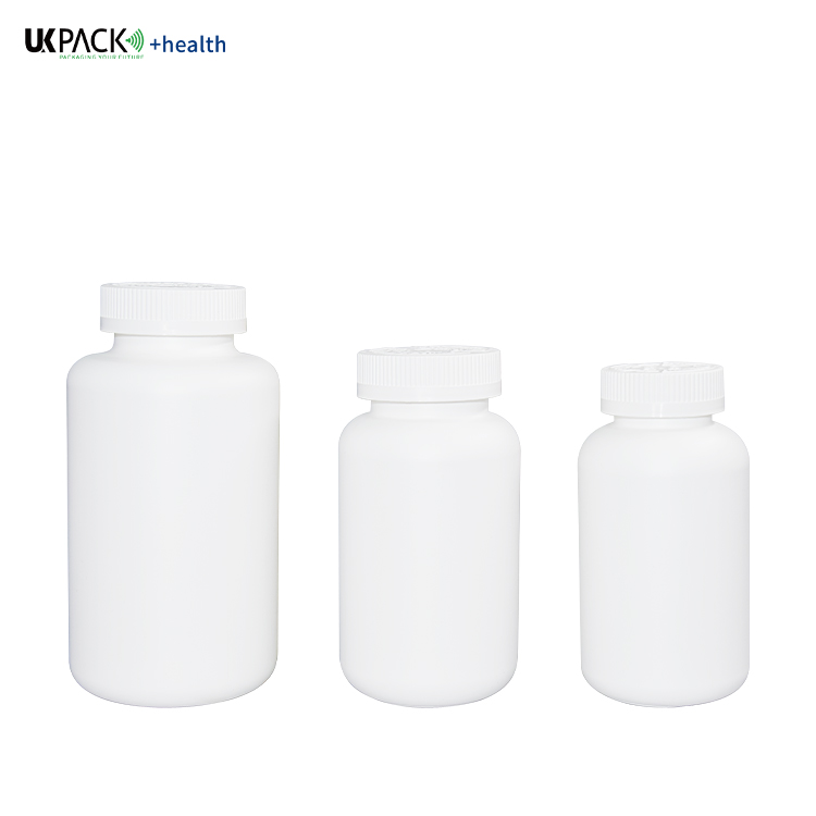 400g / 500g / 750g Customized Color And Logo Health Bottle HDPE Medicine VC Bottle UKH17