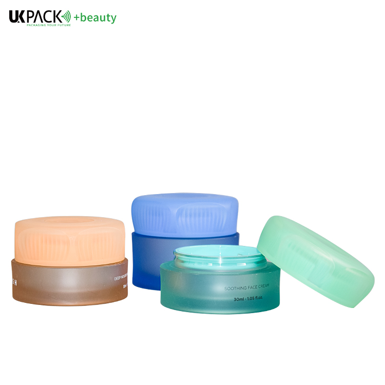 30g/ 50g Customized One Click Cream Jar Face Cream Hair Cream Container Skin Care Packaging Push Botton Cap UKC69C