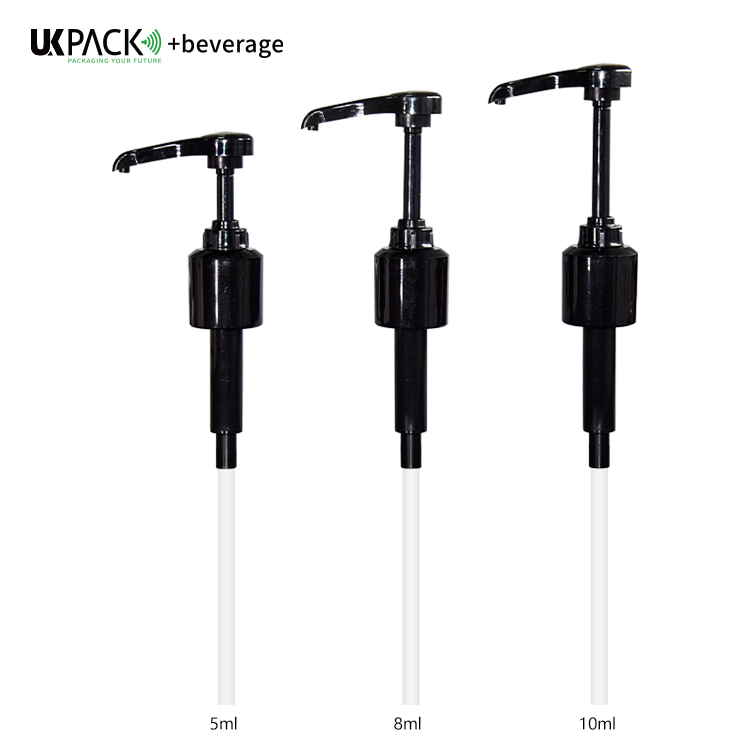 Food Grade PP 28-410  Syrup Pump For Coffee Juice Use 5ml 8ml 10ml Dosage