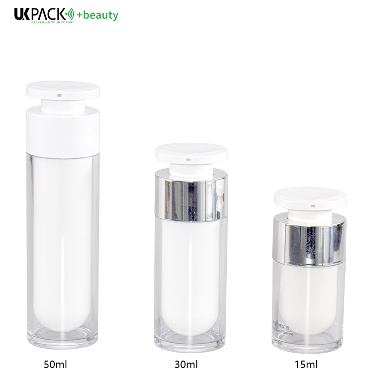 Effective Dispensing AS Airless Pump Bottles 15ml 30ml 50ml Electroplating Processed