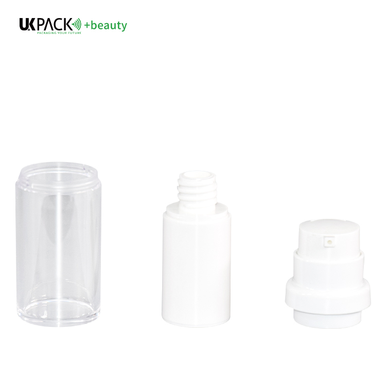 15ml 30ml 50ml Airless Pump Container Left Right Lock No Covers Attractive Packaging For Cosmetics
