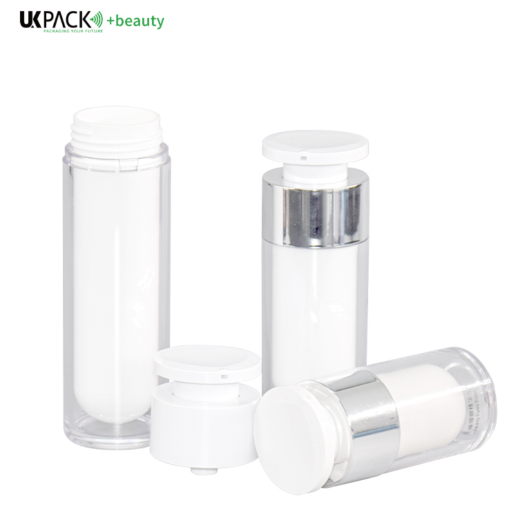 Effective Dispensing AS Airless Pump Bottles 15ml 30ml 50ml Electroplating Processed