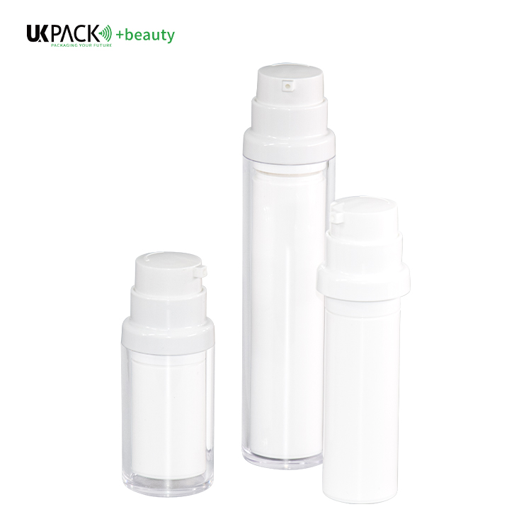 15ml 30ml 50ml Airless Pump Container Left Right Lock No Covers Attractive Packaging For Cosmetics