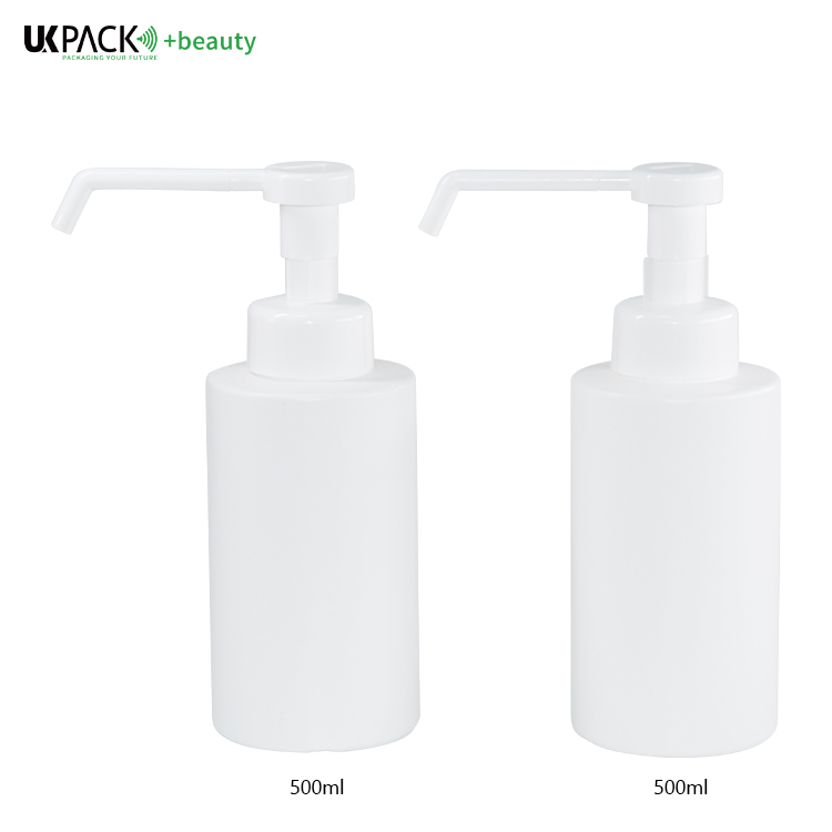 500ml HDPE Skin Care Packaging Foam Pump Bottle Customized Facial Cleanser Bottle UKF25