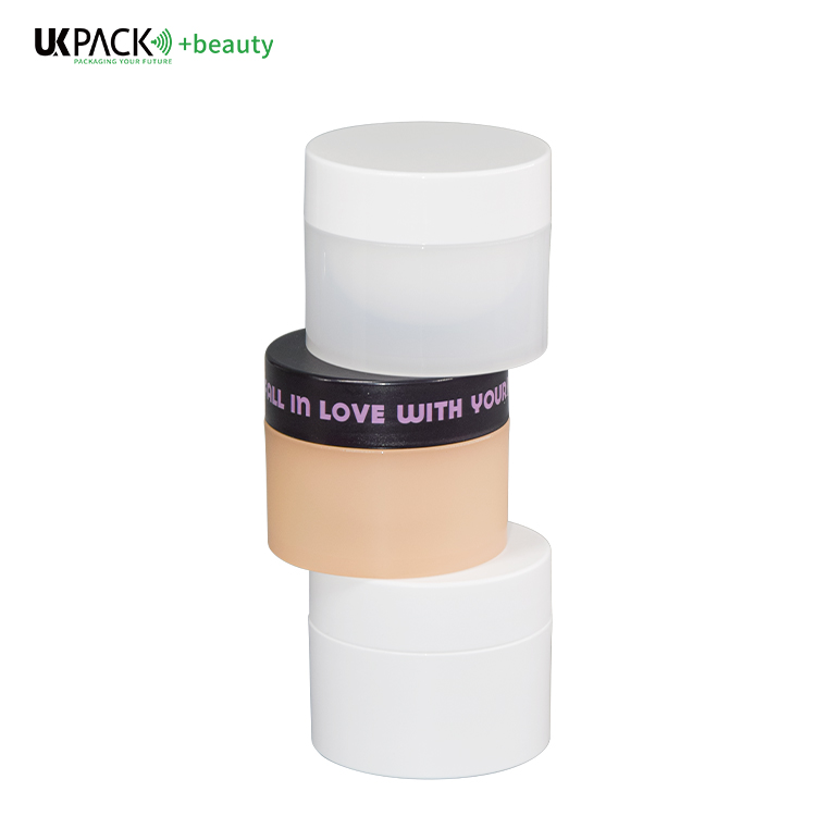 Plastic PP Double Layer Cream Jar 50g With White Lid