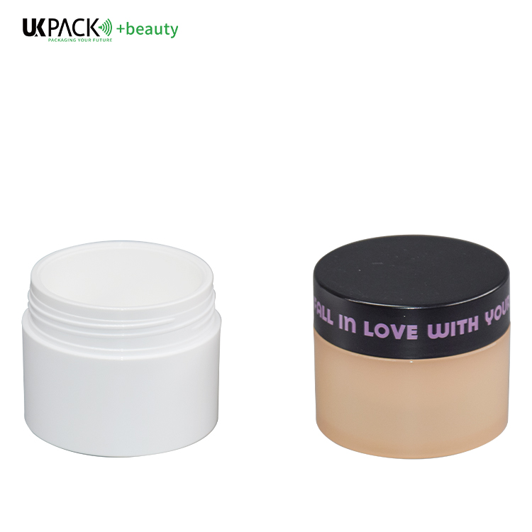 Plastic PP Double Layer Cream Jar 50g With White Lid