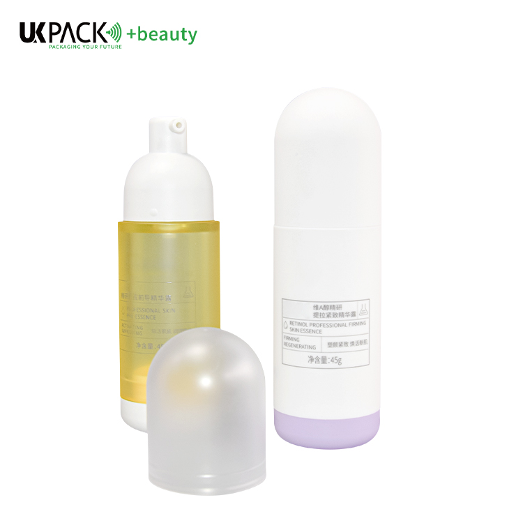 Frosted Surface Airless Pump Bottle 45ml Elastic Paint 3D Packaging For Serum Sun Protect