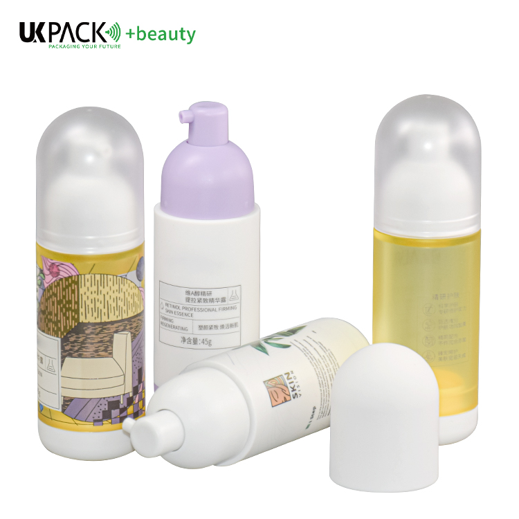 Frosted Surface Airless Pump Bottle 45ml Elastic Paint 3D Packaging For Serum Sun Protect