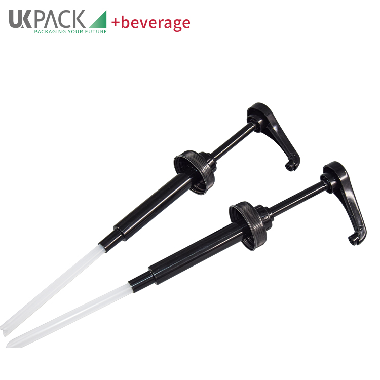 Food Grade PP Black 1/4 Ounce Syrup Pump Dispenser For 38-400 Closure Gallon Container