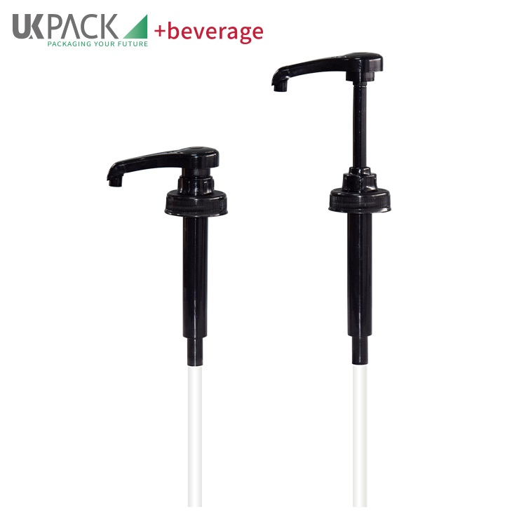 Food Grade PP Black 1/4 Ounce Syrup Pump Dispenser For 38-400 Closure Gallon Container