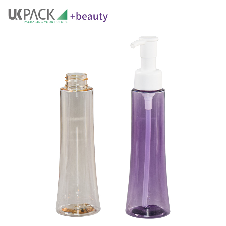PCR 100ml PET Makeup Cleansing Oil Pump Bottle Cosmetic Cleanser Packaging