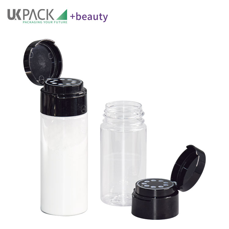 100g 150g PETG Cosmetic Pump Bottle Mens Skincare Packaging For Talcum Loose Powders