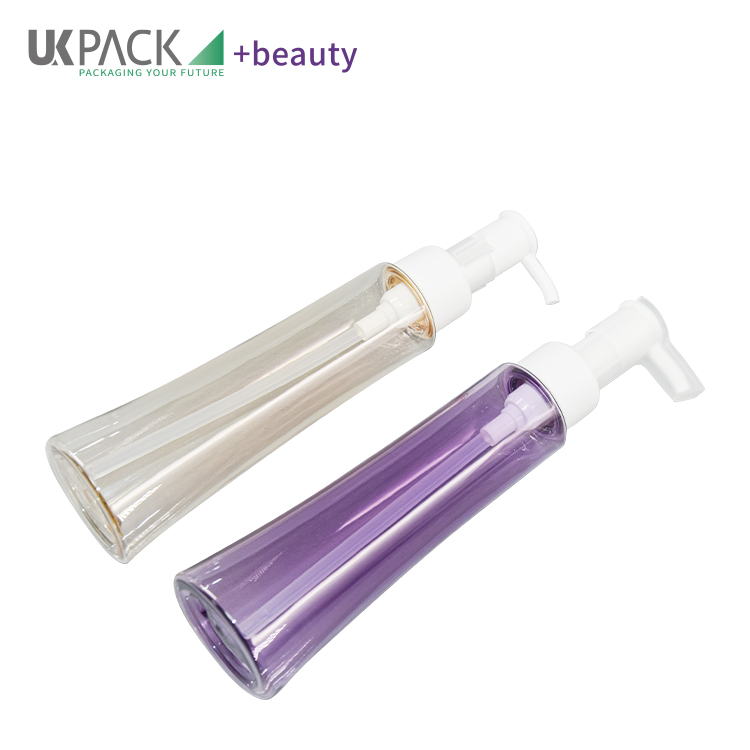 PCR 100ml PET Makeup Cleansing Oil Pump Bottle Cosmetic Cleanser Packaging