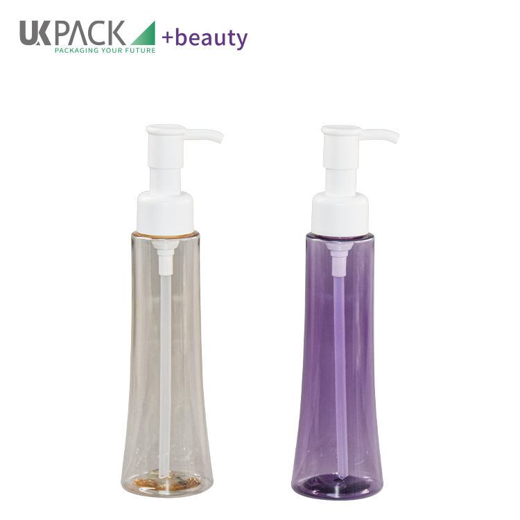 PCR 100ml PET Makeup Cleansing Oil Pump Bottle Cosmetic Cleanser Packaging