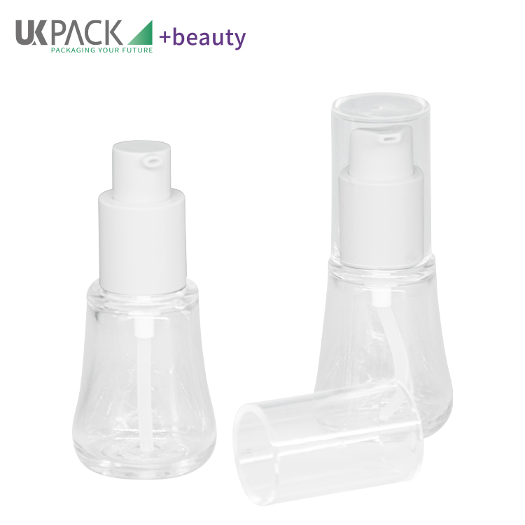 Transparent Heavy Wall 30ml Lotion Pump Bottle 50% PCR PETG For Serum Essence Oil