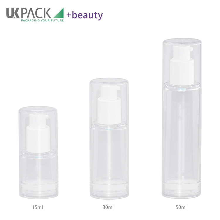 15ml 30ml 50ml Oval Shape Airless Pump Bottles High Transparent PETG Material