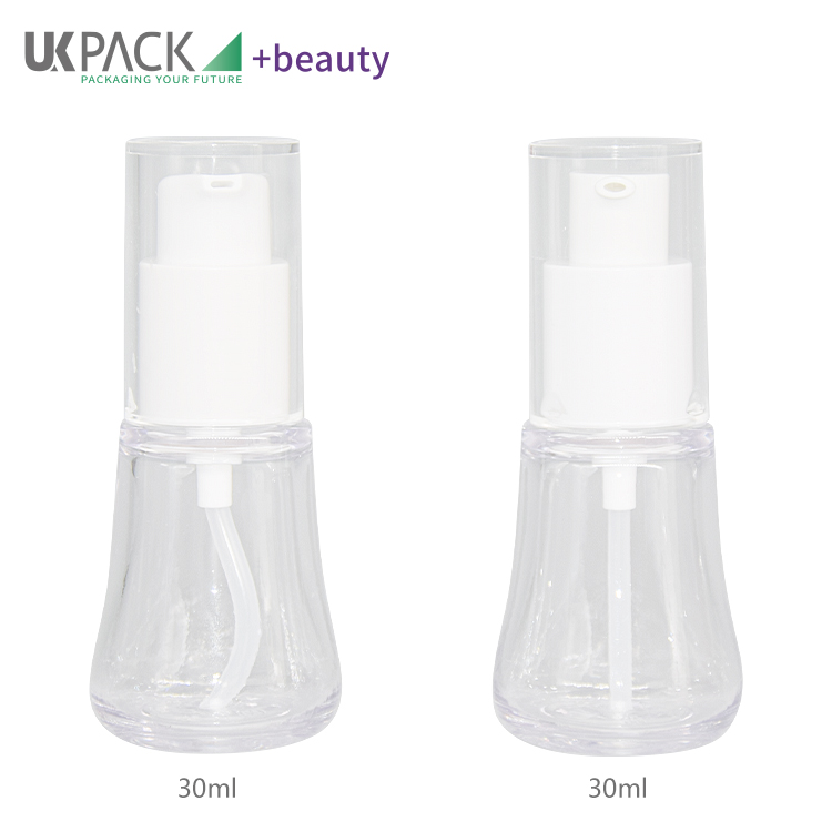 Transparent Heavy Wall 30ml Lotion Pump Bottle 50% PCR PETG For Serum Essence Oil
