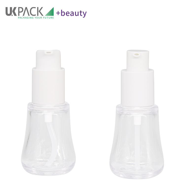 Transparent Heavy Wall 30ml Lotion Pump Bottle 50% PCR PETG For Serum Essence Oil