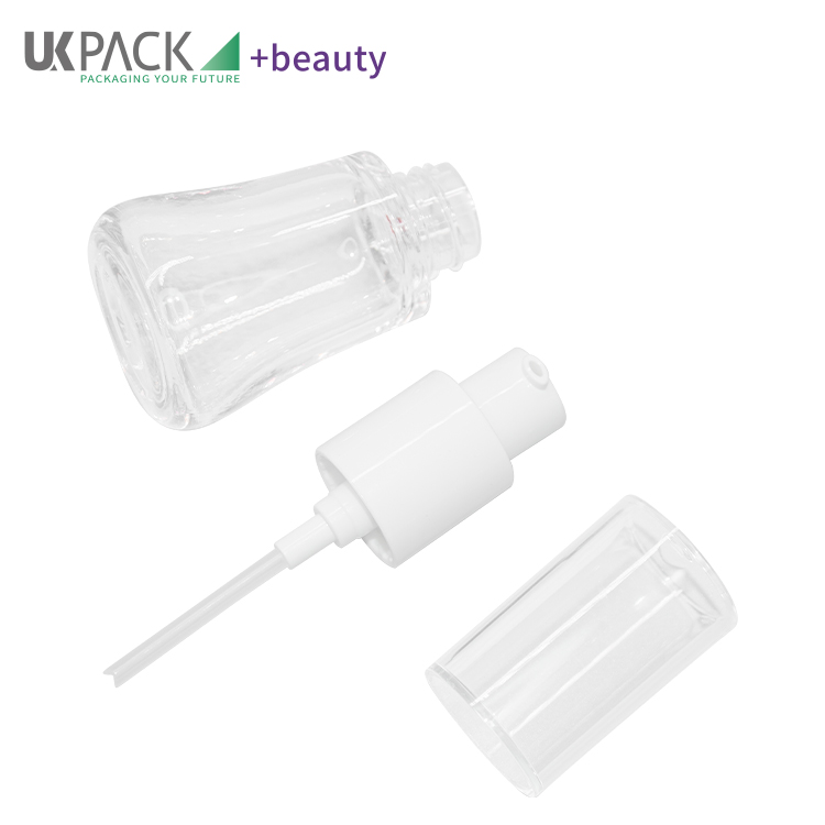 Transparent Heavy Wall 30ml Lotion Pump Bottle 50% PCR PETG For Serum Essence Oil