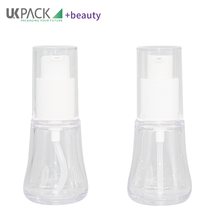 Transparent Heavy Wall 30ml Lotion Pump Bottle 50% PCR PETG For Serum Essence Oil