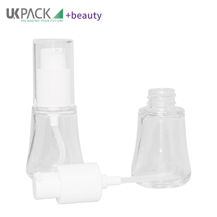 Transparent Heavy Wall 30ml Lotion Pump Bottle 50% PCR PETG For Serum Essence Oil