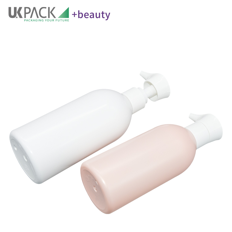 Smooth PET Round Shoulders Cosmetic Lotion Bottle With 2.8cc 240ml 300ml
