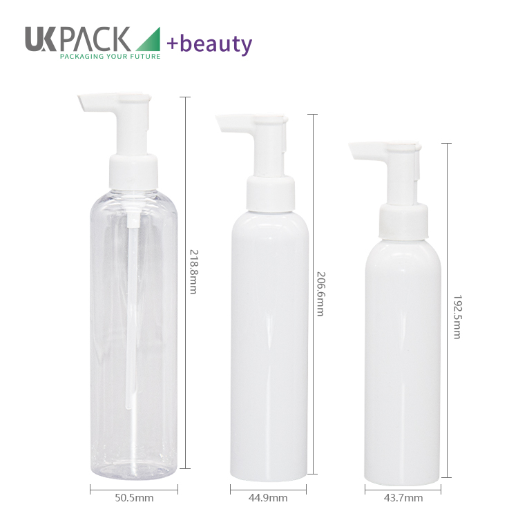 Round Shoulder PET Makeup Remover Bottle Cleansing Oil Packaging 180ml 200ml 300ml
