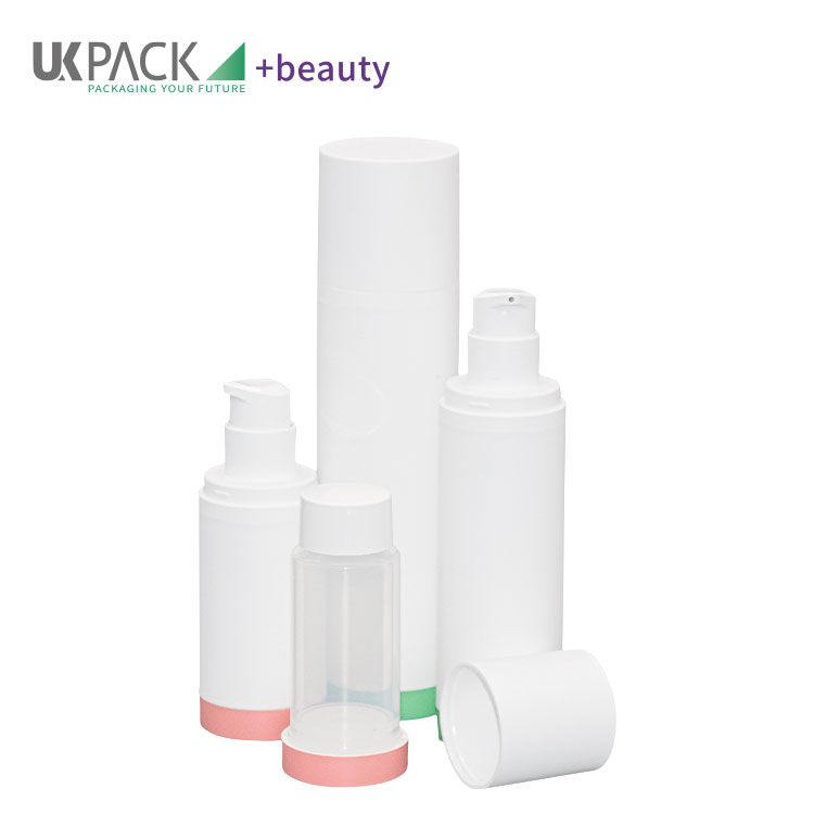 30ml 50ml 100ml Airless Cosmetic Bottles Refillable Lotion Cream Round Shape Vacuum