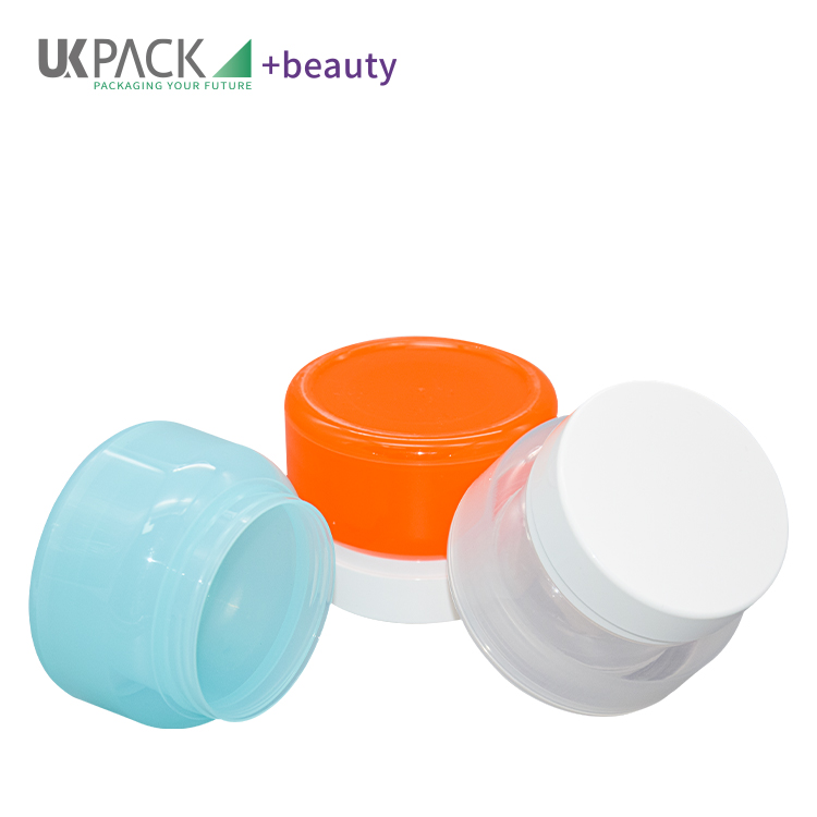 Double Layer PET Plastic Cosmetic Face Cream Jars BPA Free With Lids