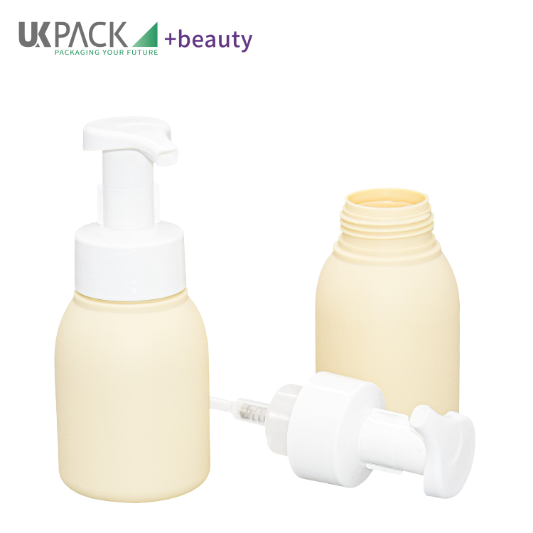 Yellow Hdpe Pp Foam Pump Bottle Baby Soap Washing Cosmetic Packaging Container 200ml