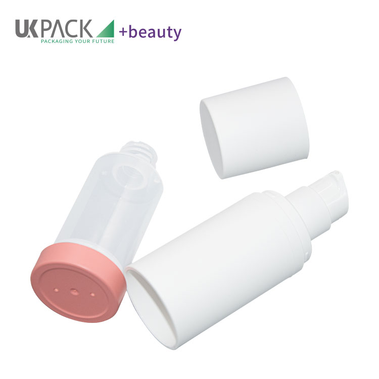 30ml 50ml 100ml Airless Cosmetic Bottles Refillable Lotion Cream Round Shape Vacuum