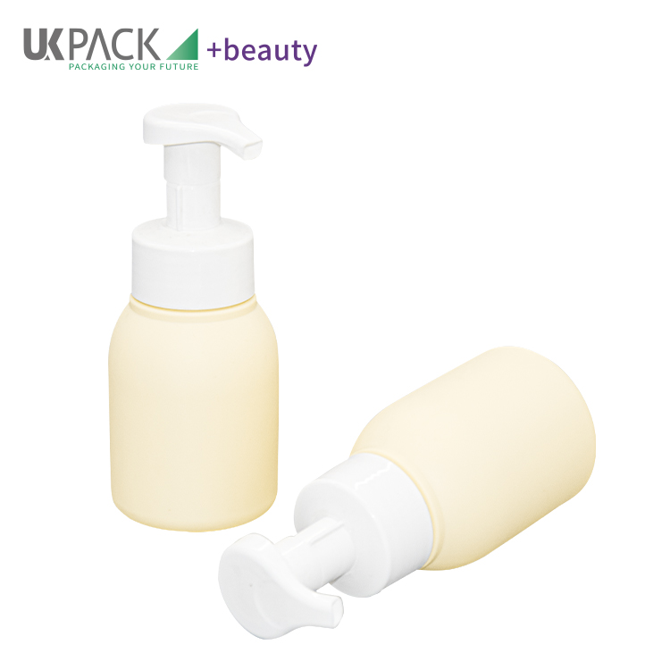 Yellow Hdpe Pp Foam Pump Bottle Baby Soap Washing Cosmetic Packaging Container 200ml