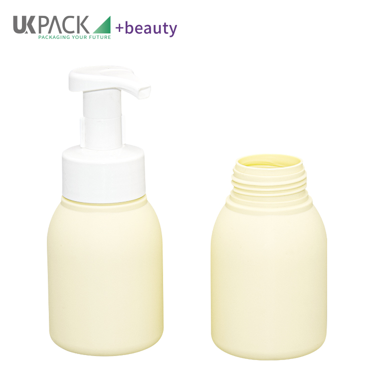 Yellow Hdpe Pp Foam Pump Bottle Baby Soap Washing Cosmetic Packaging Container 200ml
