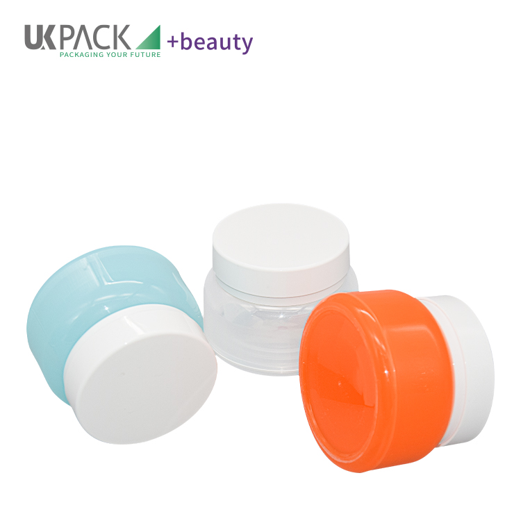 Double Layer PET Plastic Cosmetic Face Cream Jars BPA Free With Lids