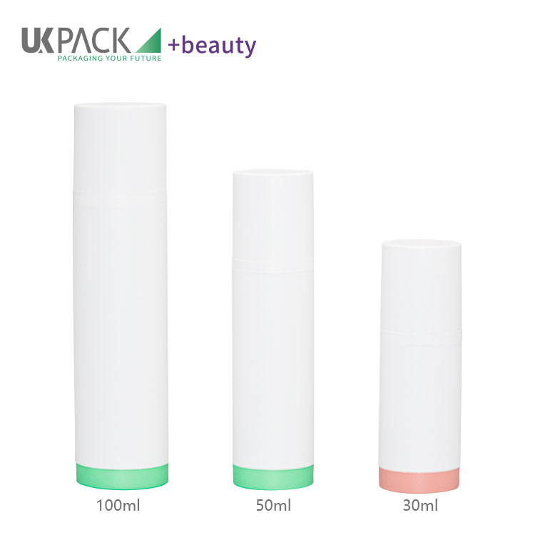 30ml 50ml 100ml Airless Cosmetic Bottles Refillable Lotion Cream Round Shape Vacuum