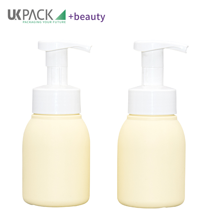 Yellow Hdpe Pp Foam Pump Bottle Baby Soap Washing Cosmetic Packaging Container 200ml