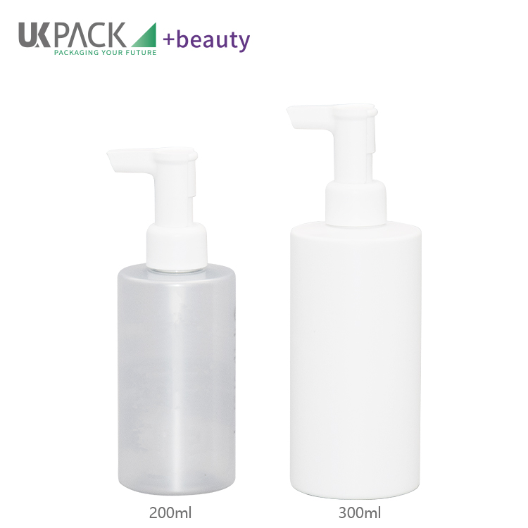 200ml 300ml Makeup Cleansing Oil Pump Bottle Flat Shoulder Cosmetic Remover Bottle