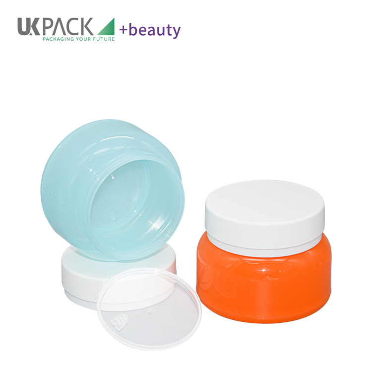 Double Layer PET Plastic Cosmetic Face Cream Jars BPA Free With Lids
