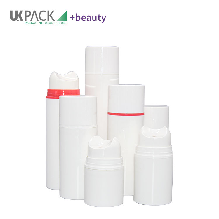 Customized Color Skin Care Packaging Airless Bottle With Special Press Shape UKA62