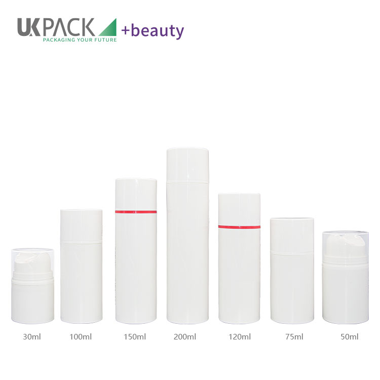 Customized Color Skin Care Packaging Airless Bottle With Special Press Shape UKA62