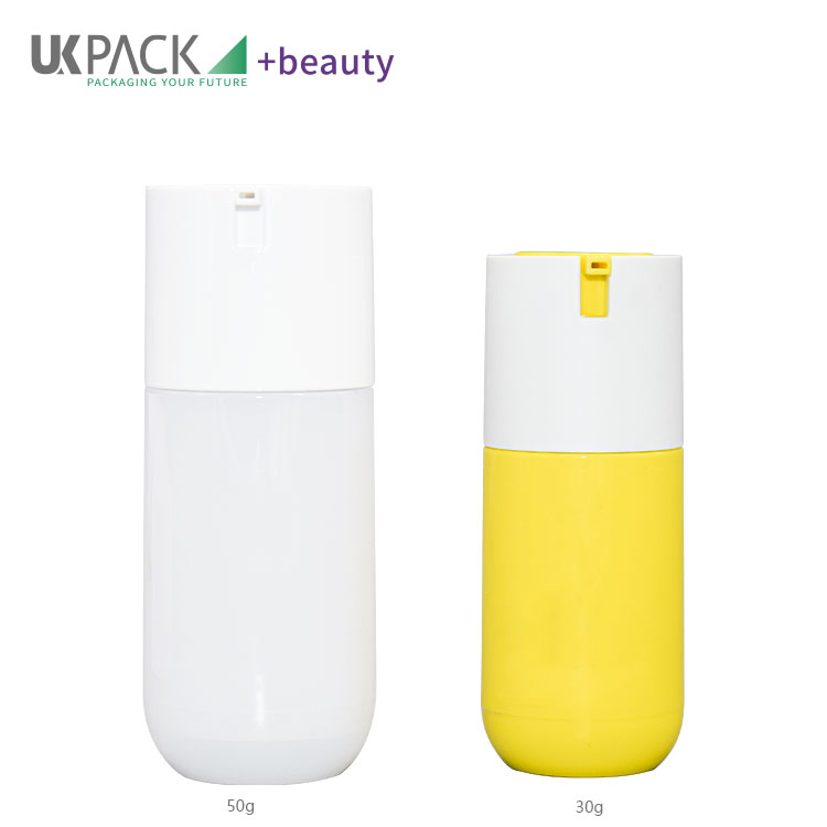 Custom 30ml 50ml PETG Sunscreen Lotion Airless Bottle Cosmetic Skincare Packaging Container