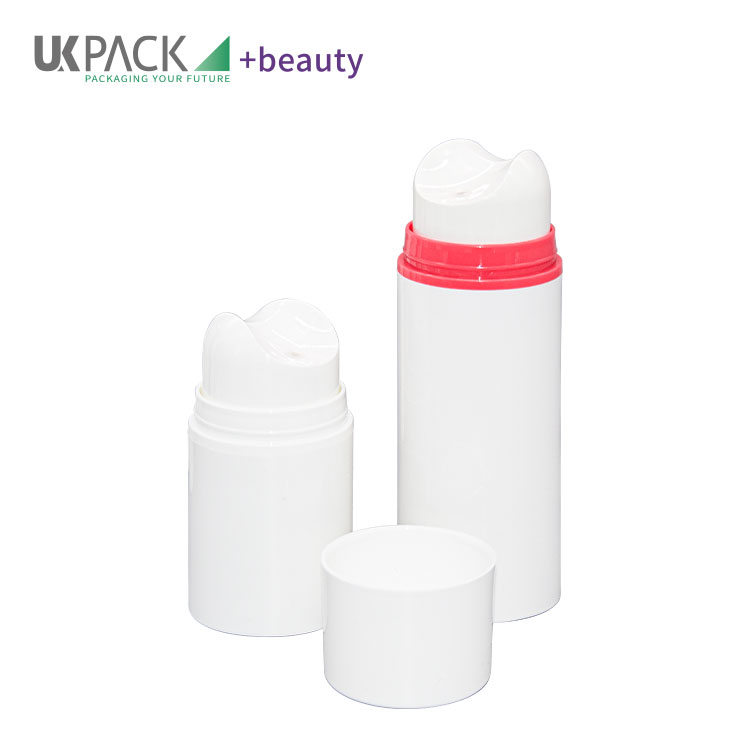 Customized Color Skin Care Packaging Airless Bottle With Special Press Shape UKA62