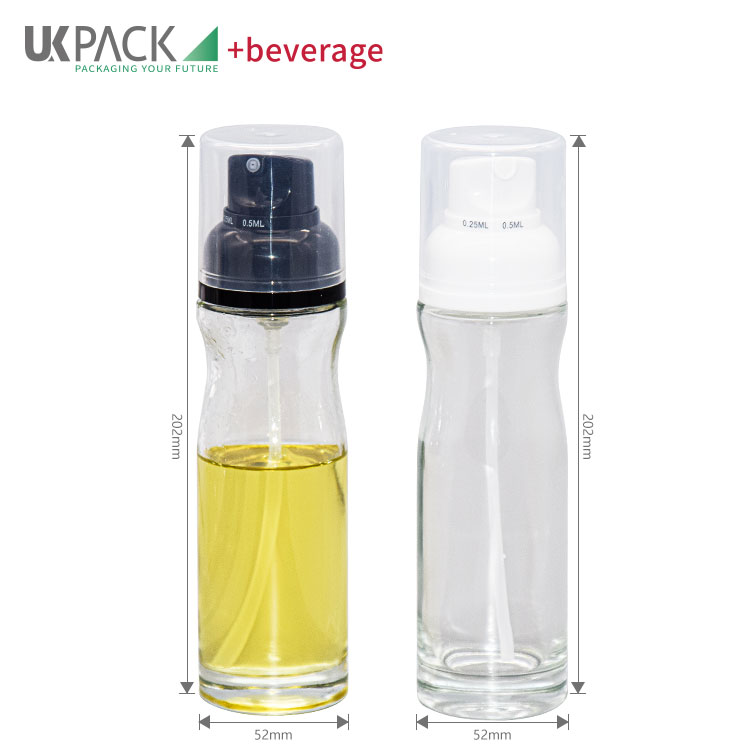 Refillable Food Grade Oil Sprayer Bottle 200ml Glass Mister Bottle For Cooking