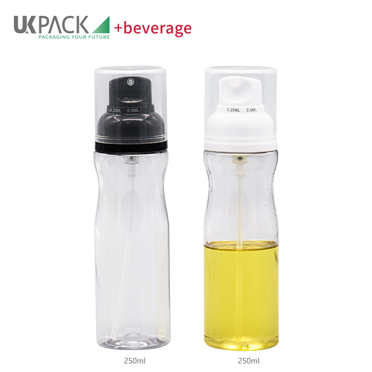 Food Grade PET Oil Spray Bottle Dispenser For BBQ Salad Baking 250ml