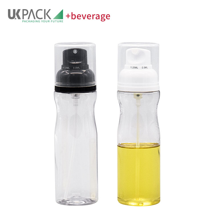 Food Grade PET Oil Spray Bottle Dispenser For BBQ Salad Baking 250ml