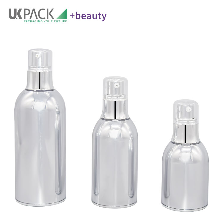 Acrylic Skincare Cosmetic Airless Bottle Full Electroplating Vacuum Bottle 30ml 50ml 100ml